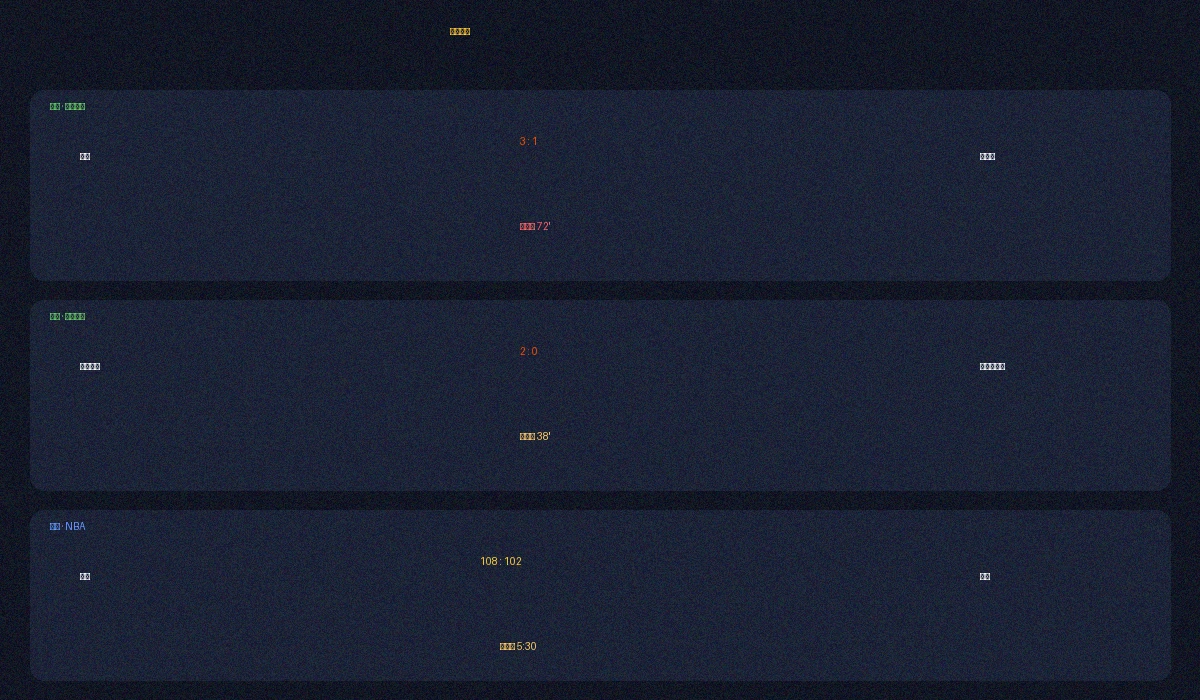 足球竞猜实时比分数据面板展示